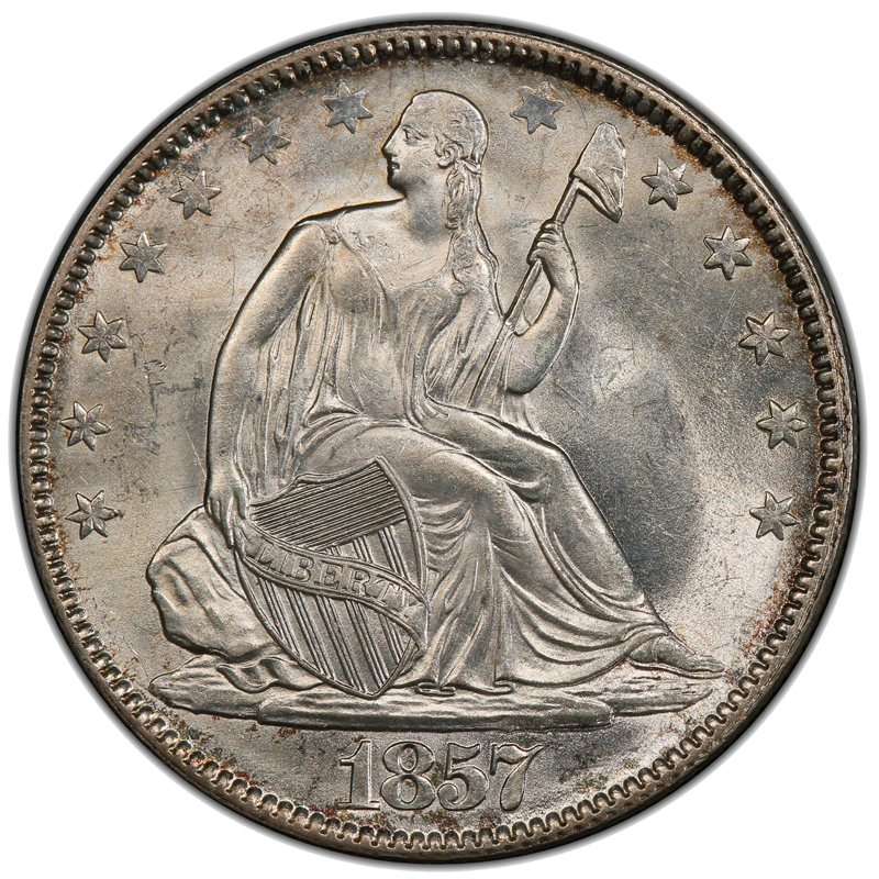 1857 50C Liberty Seated Half Dollar