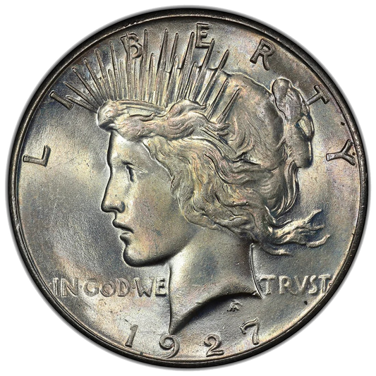 1927-S Peace Dollar graded