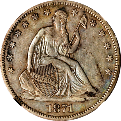 1871-CC Seated Liberty Silver Half Dollar